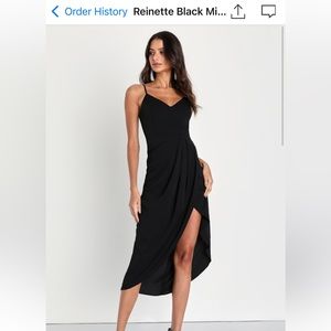NWT Lulus Reinette Black Midi Dress X-Large